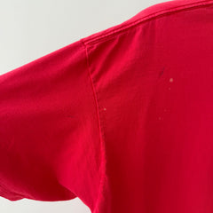 1980s Blank Faded Red Pocket T Shirt