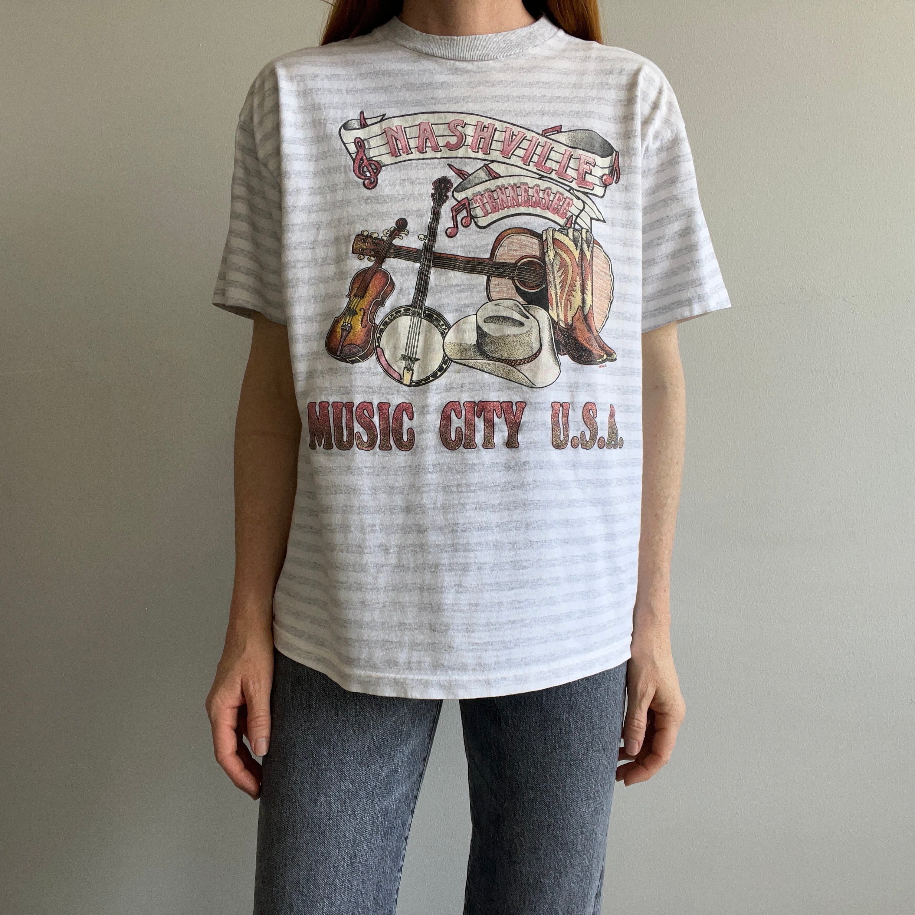 1990 Nashville Music City Cotton T-Shirt