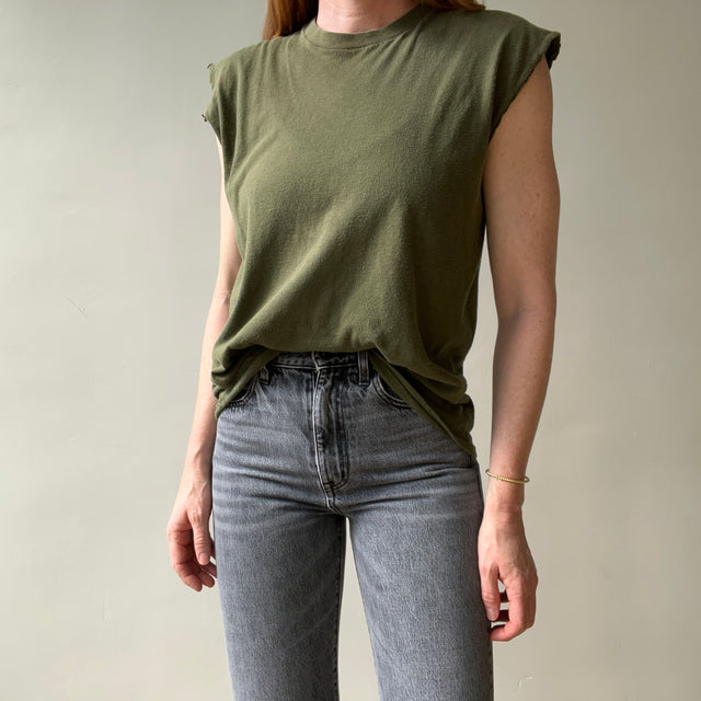 1980s Olive Green Muscle T Shirt