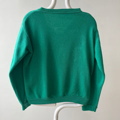 1960s/70s Faded Green Ann Taylor (!!!) V Neck Sweatshirt