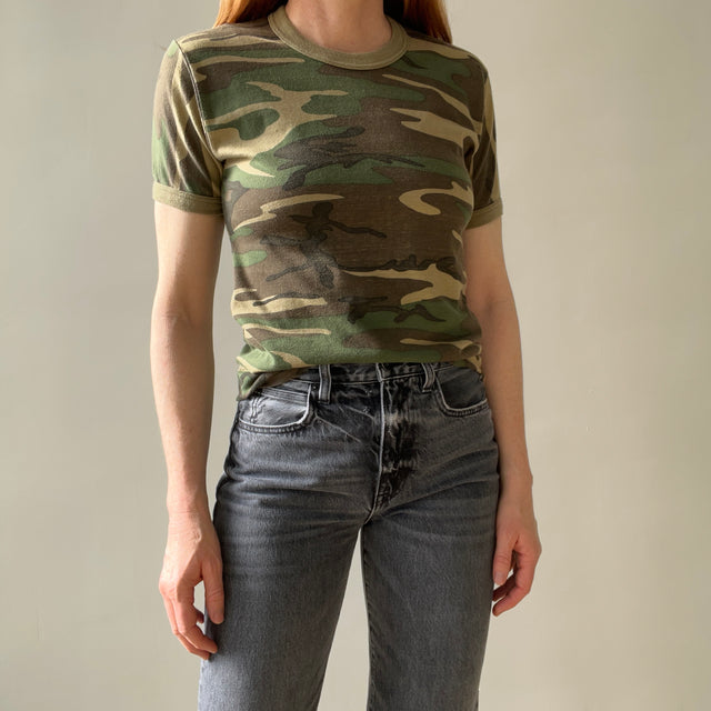 1970/80s Fitted Camo Ring T-Shirt