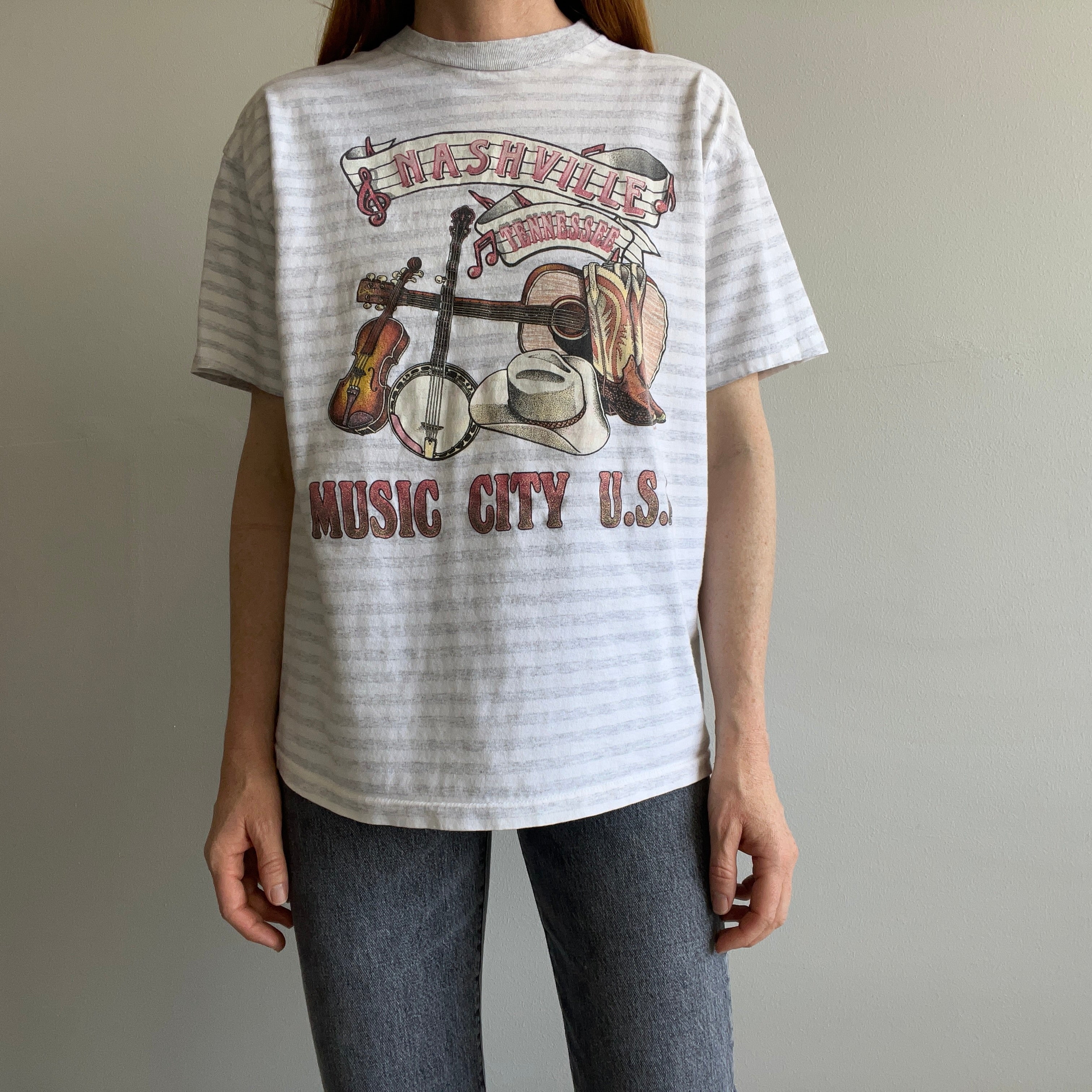 1990 Nashville Music City Cotton T-Shirt