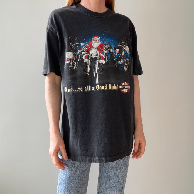 1987 Santa Los Angeles, California Harley Front and Back T-Shirt - Collectible