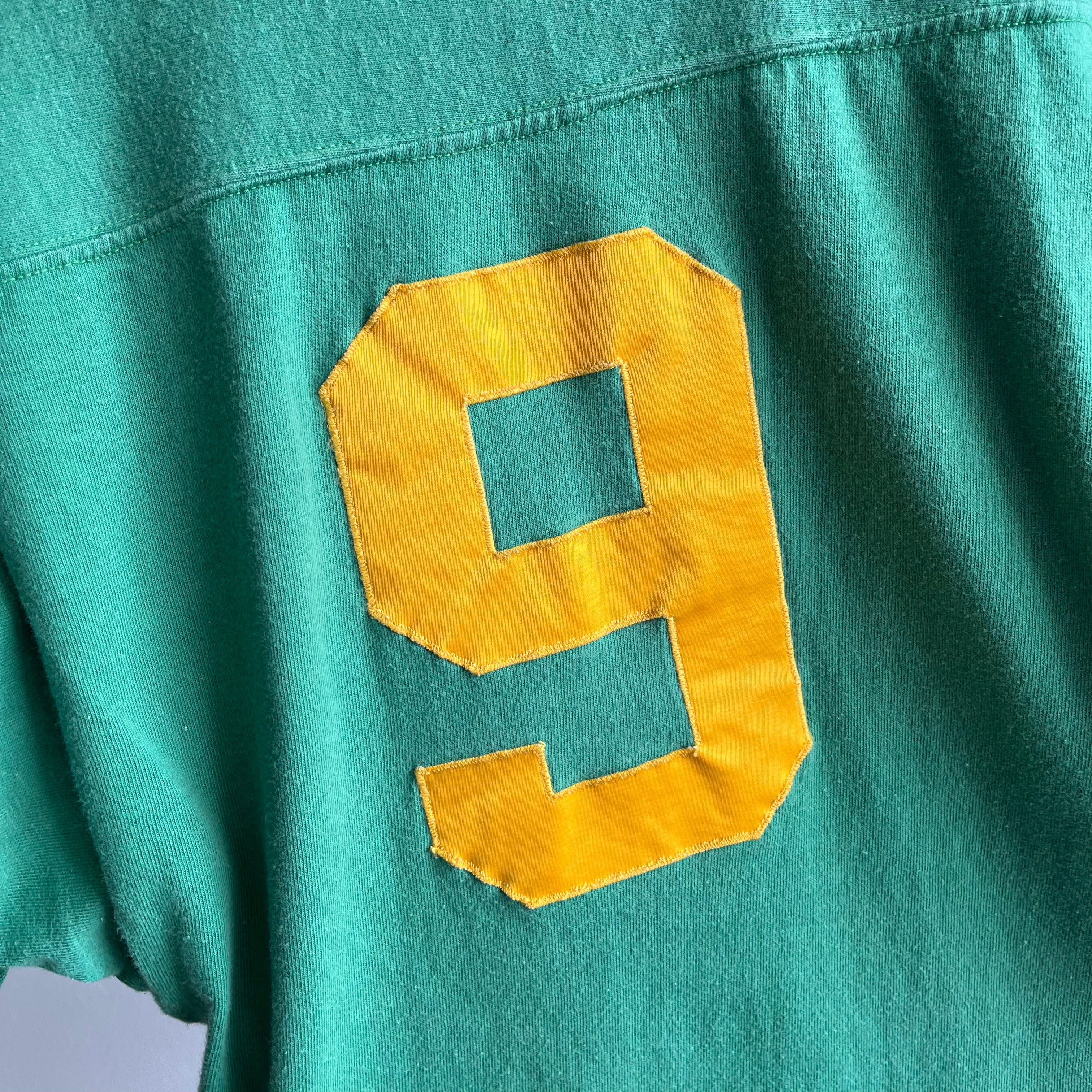 1970s Football Ring Tee with No 9 On the Backside