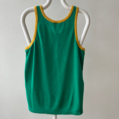 1970s/80s Green With Mustard Ribbing Tank Top - RAD