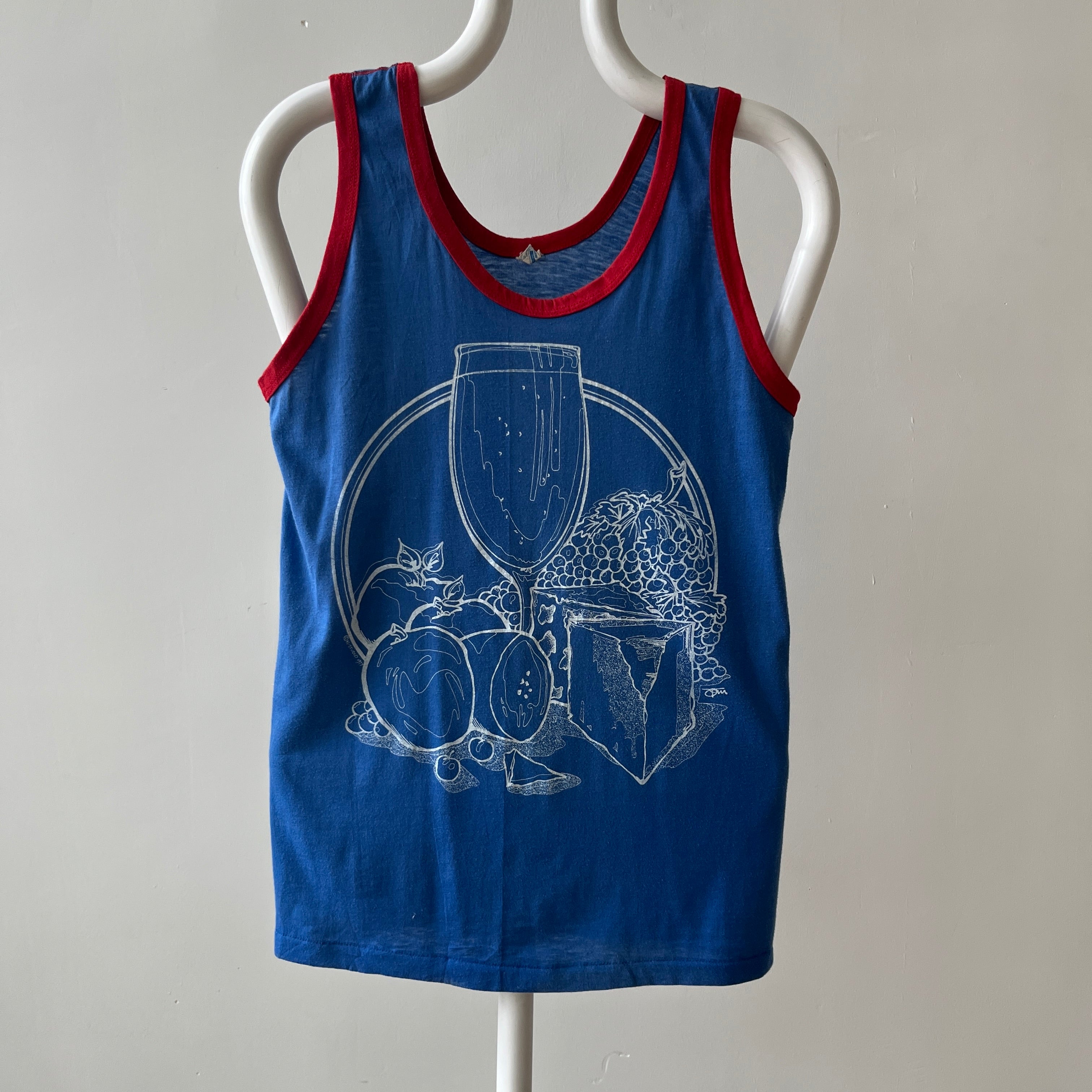 1970s Wine And Cheese Tank Top !!!!! The Backside Too