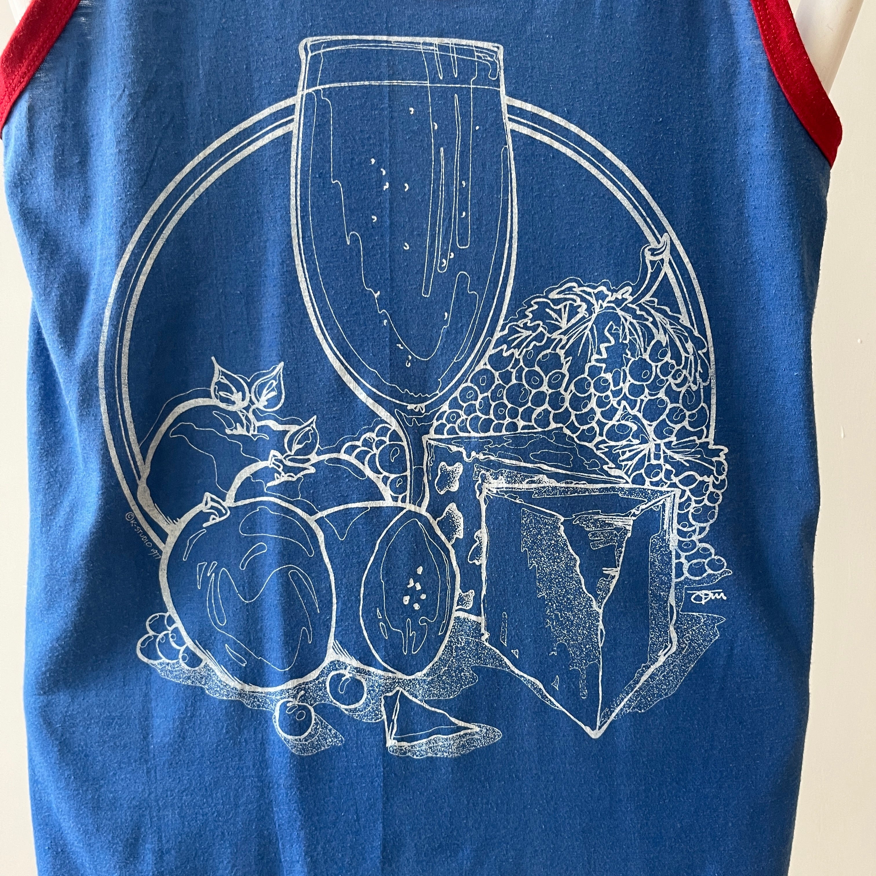 1970s Wine And Cheese Tank Top !!!!! The Backside Too