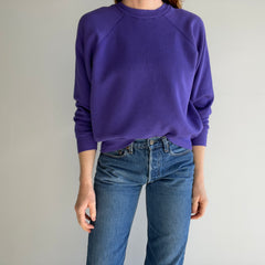 1980s Blank Purple Raglan - Great Fit