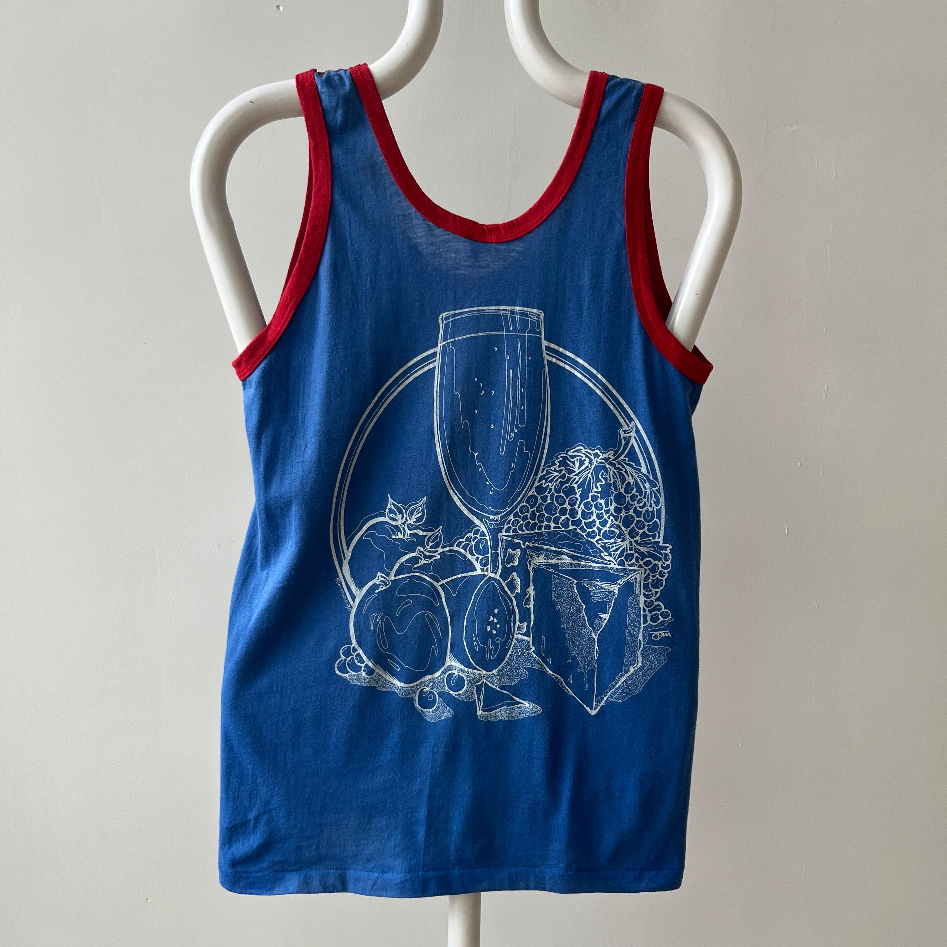1970s Wine And Cheese Tank Top !!!!! The Backside Too