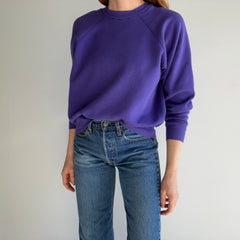 1980s Blank Purple Raglan - Great Fit