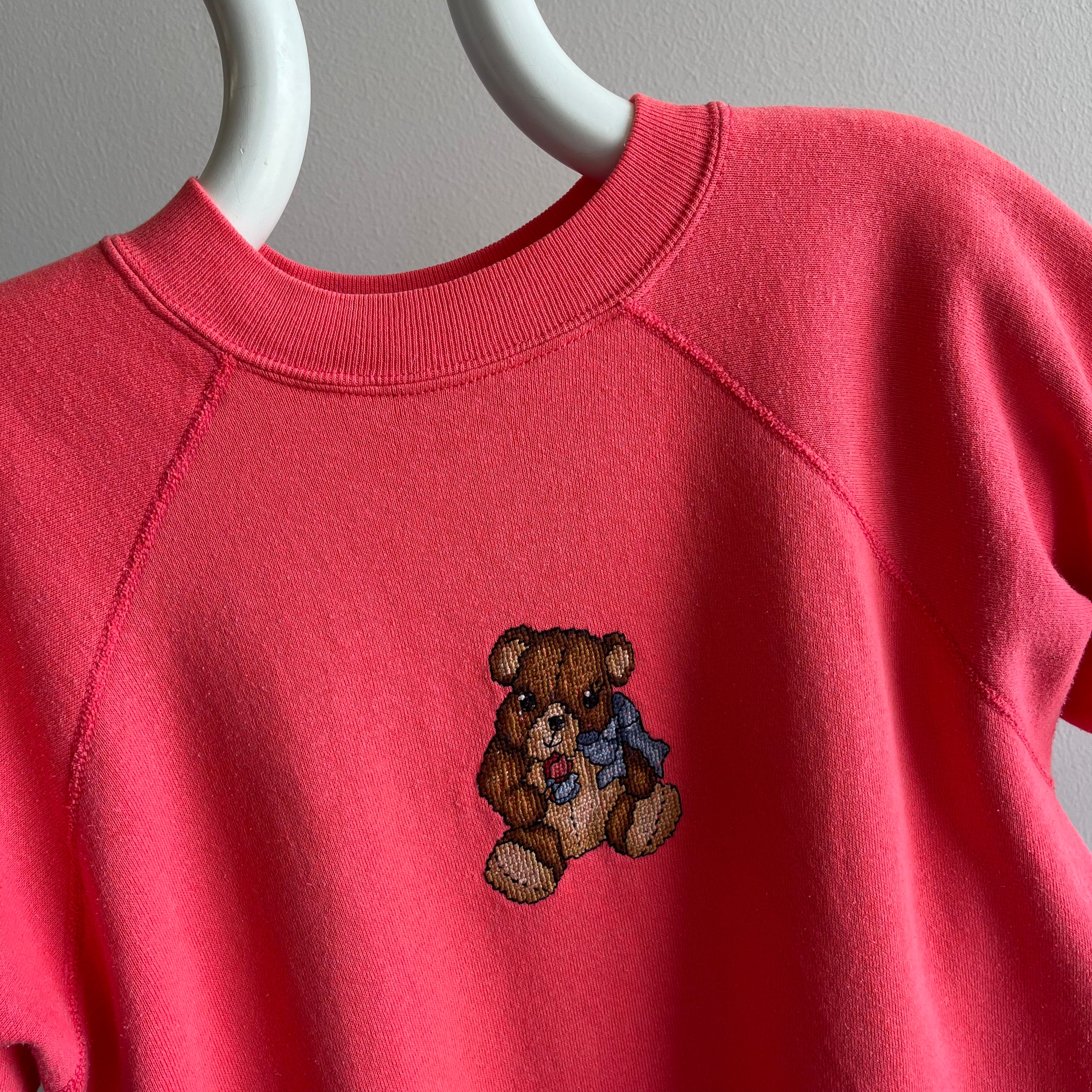 1980s Teddy Bear Needlepoint DIY Warm Up