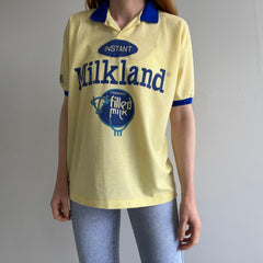 1980s Instant Milkland Powdered Milk SALES Thin Polo Shirt