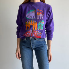 1980s Laurel Burch Cat Sweatshirt - Huzzah!