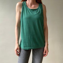 1980s Blank Green Fruit Of The Loom Tank Top
