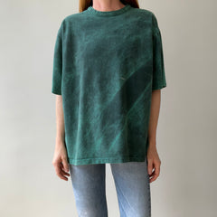 1980s/90s Green and Black Acid Wash T-Shirt - Awesome Fit