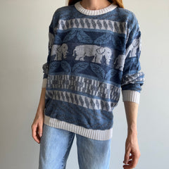 1980s Elephant Lightweight Acrylic Sweater