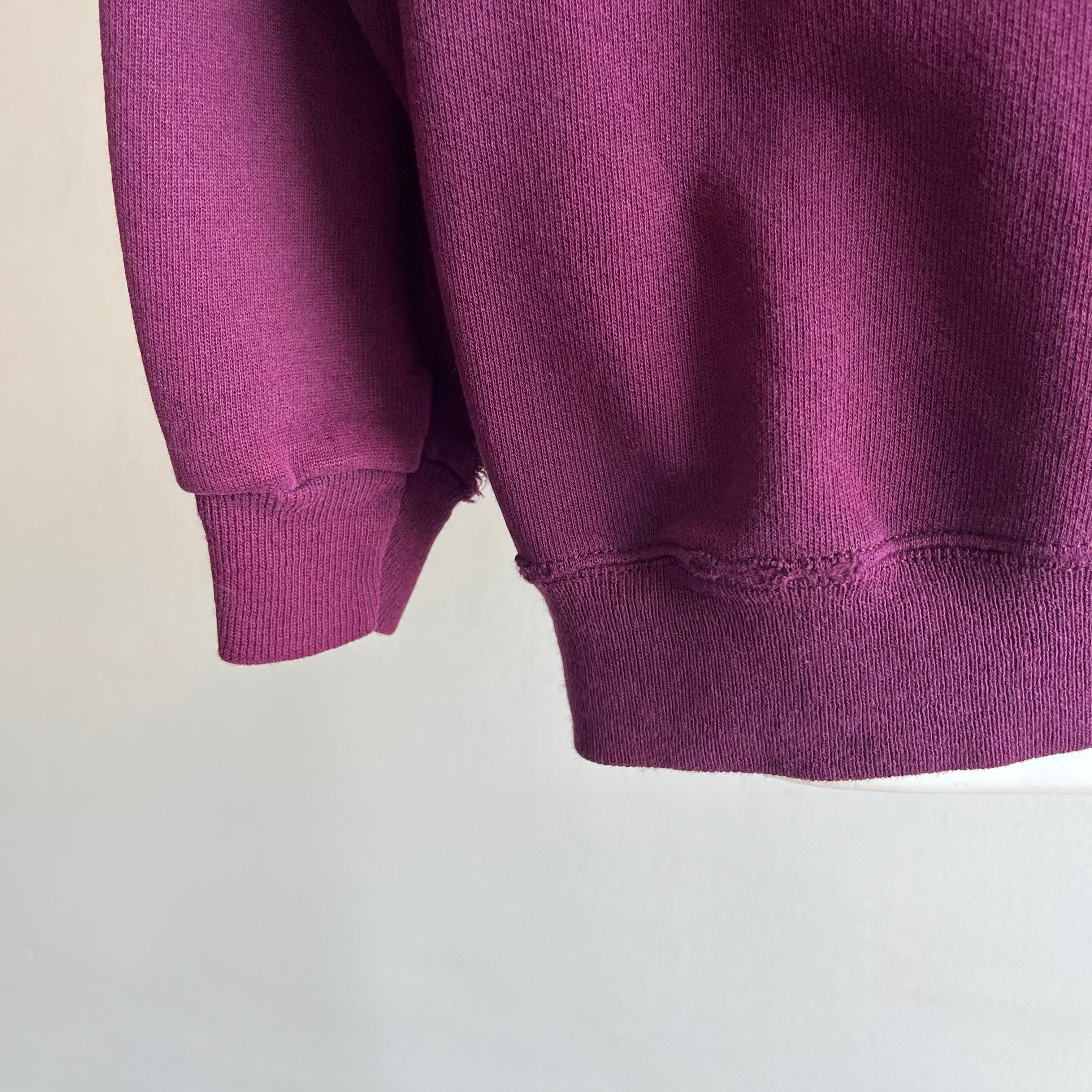 1990s Hanes Burgundy/Purple Blank Raglan