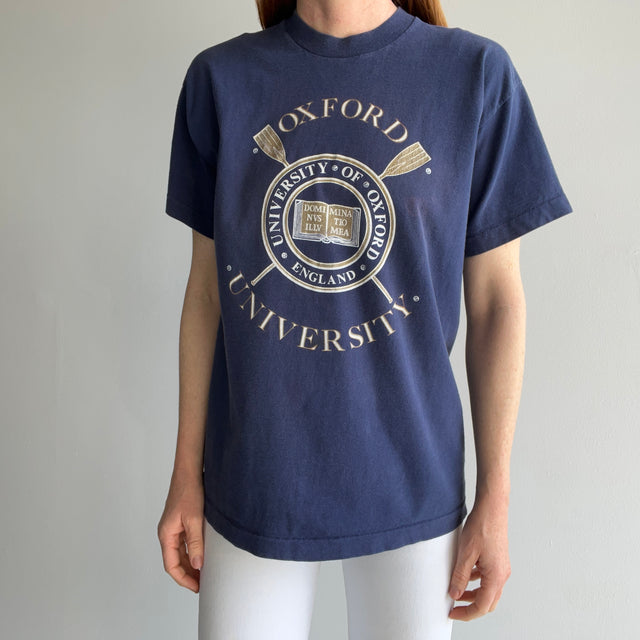 1980s Sun Faded Oxford University Cotton T-Shirt