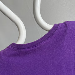 1980/90s Purple Pocket T-Shirt with Shoulder Pads - Yes Indeed!