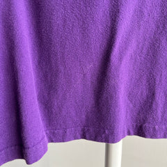 1980/90s Purple Pocket T-Shirt with Shoulder Pads - Yes Indeed!