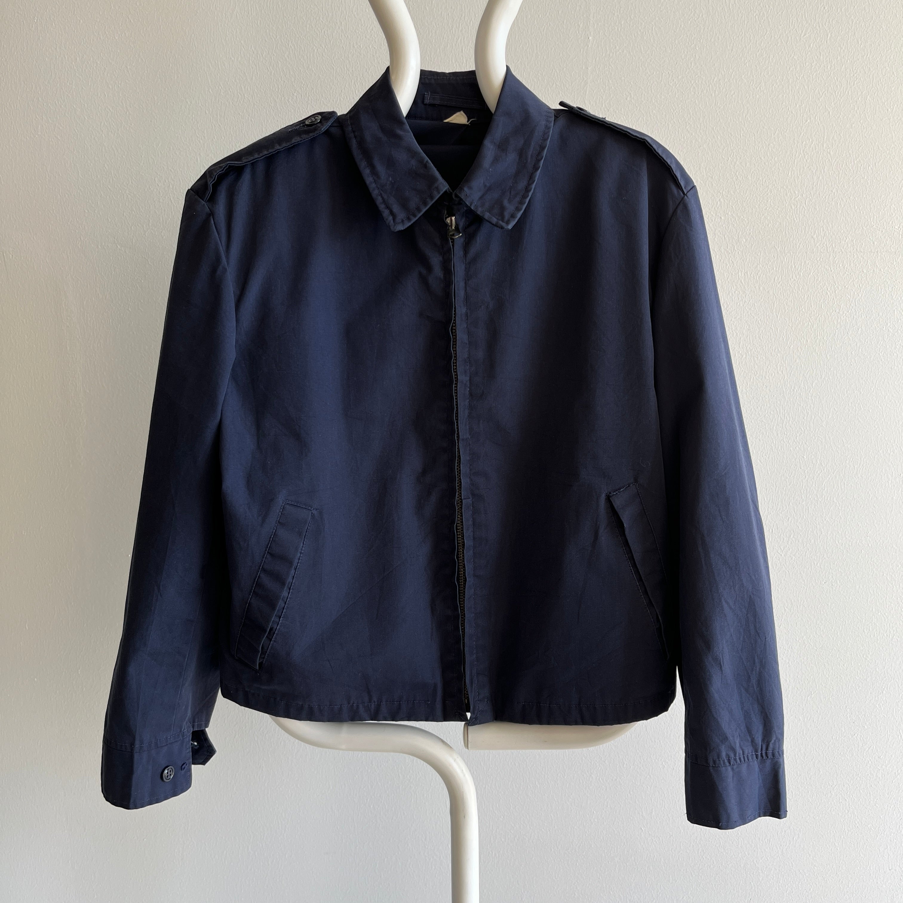 1970s Navy Work Wear Jacket with Talon Zipper - Made in New York - Beautiful