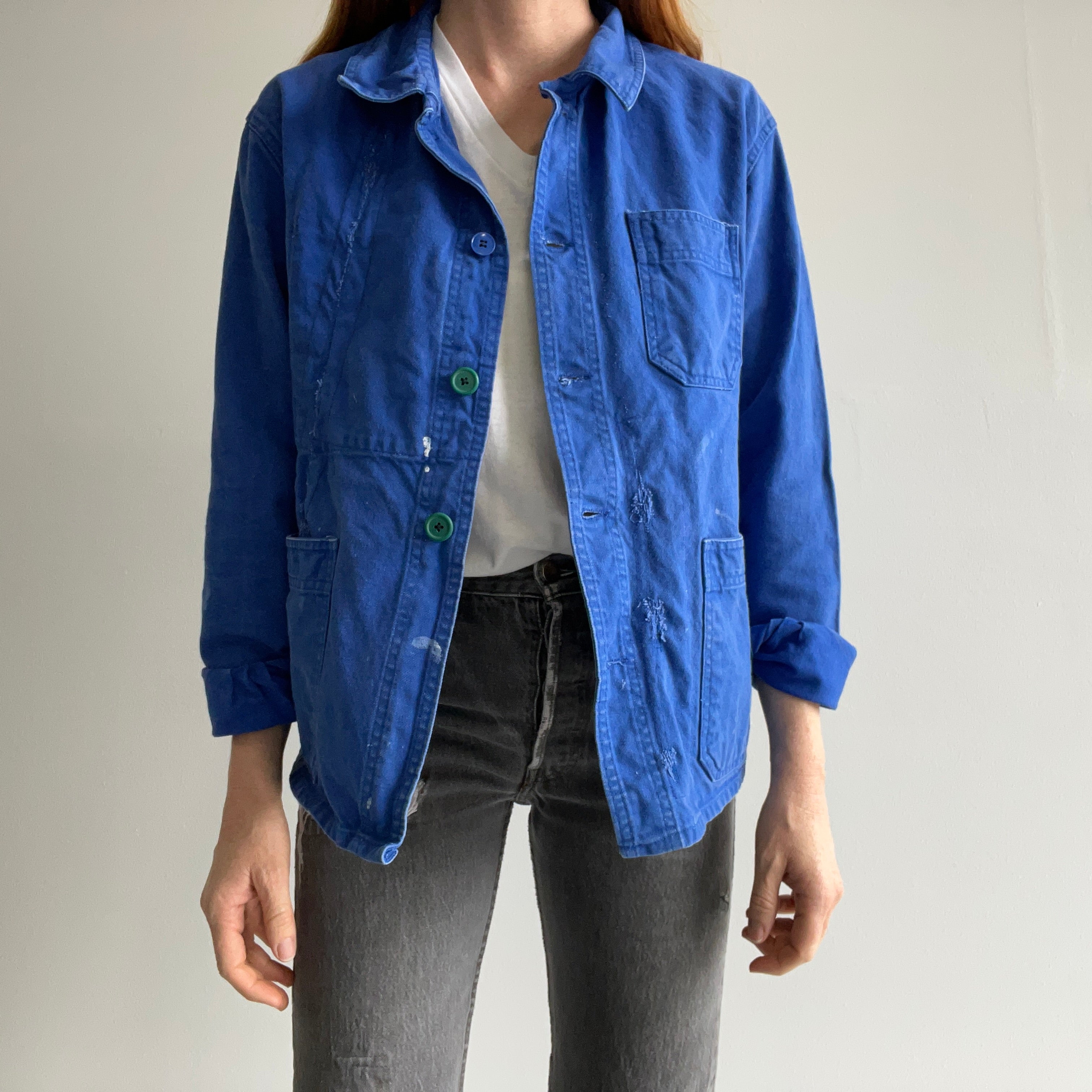 1980s Destroyed and Repaired Structured French Chore Coat