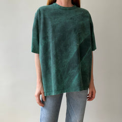 1980s/90s Green and Black Acid Wash T-Shirt - Awesome Fit