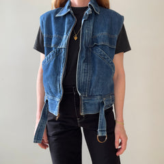 1980s Chic Zip Up Dinem Jacket Vest - !!! RAD !!!