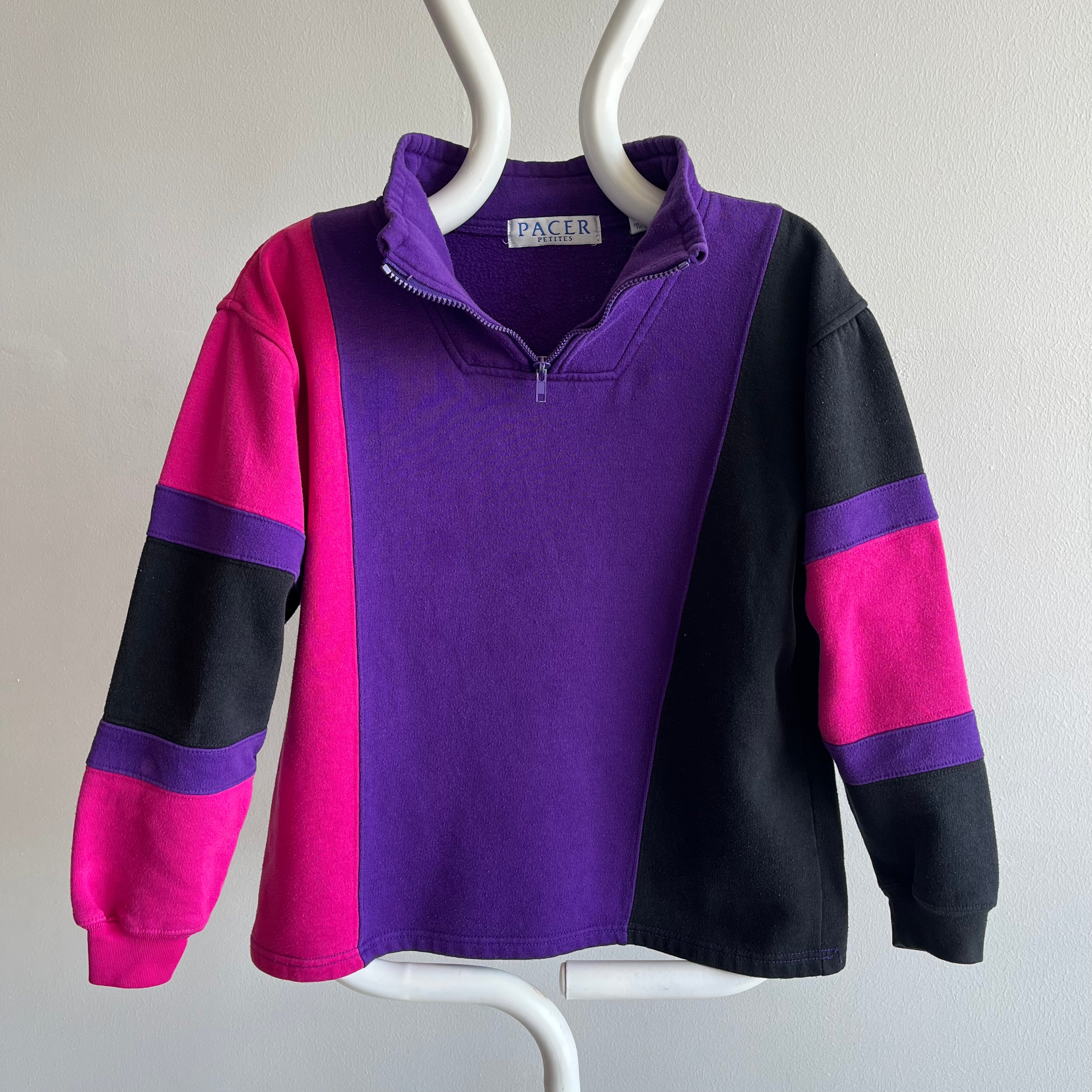 1980s Color Block 1/4 Zip Eighties Delight