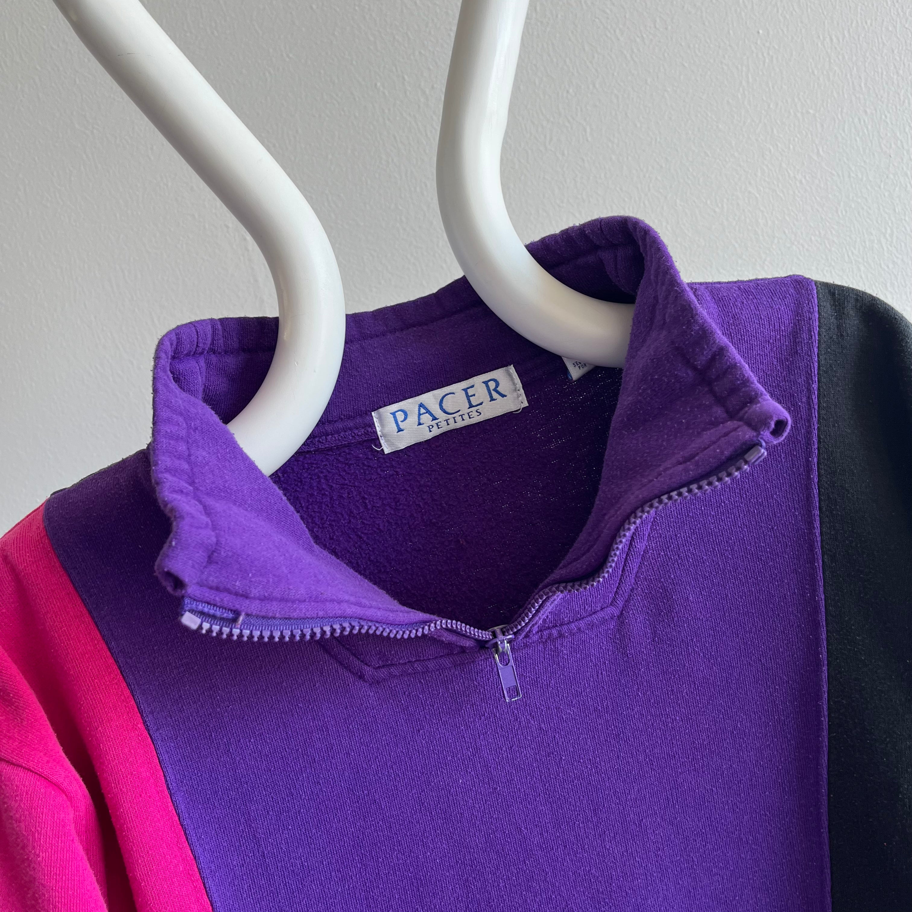 1980s Color Block 1/4 Zip Eighties Delight