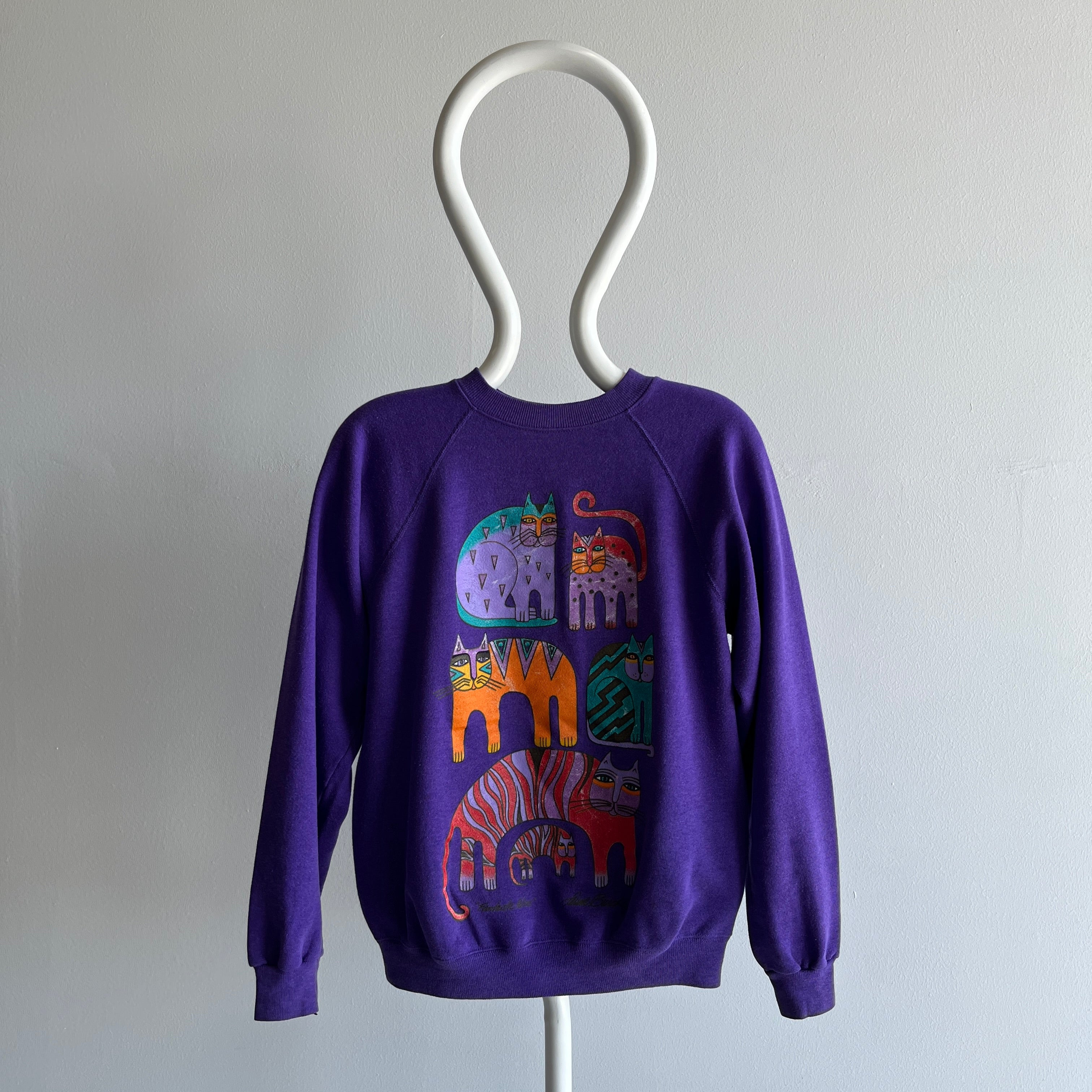 1980s Laurel Burch Cat Sweatshirt - Huzzah!