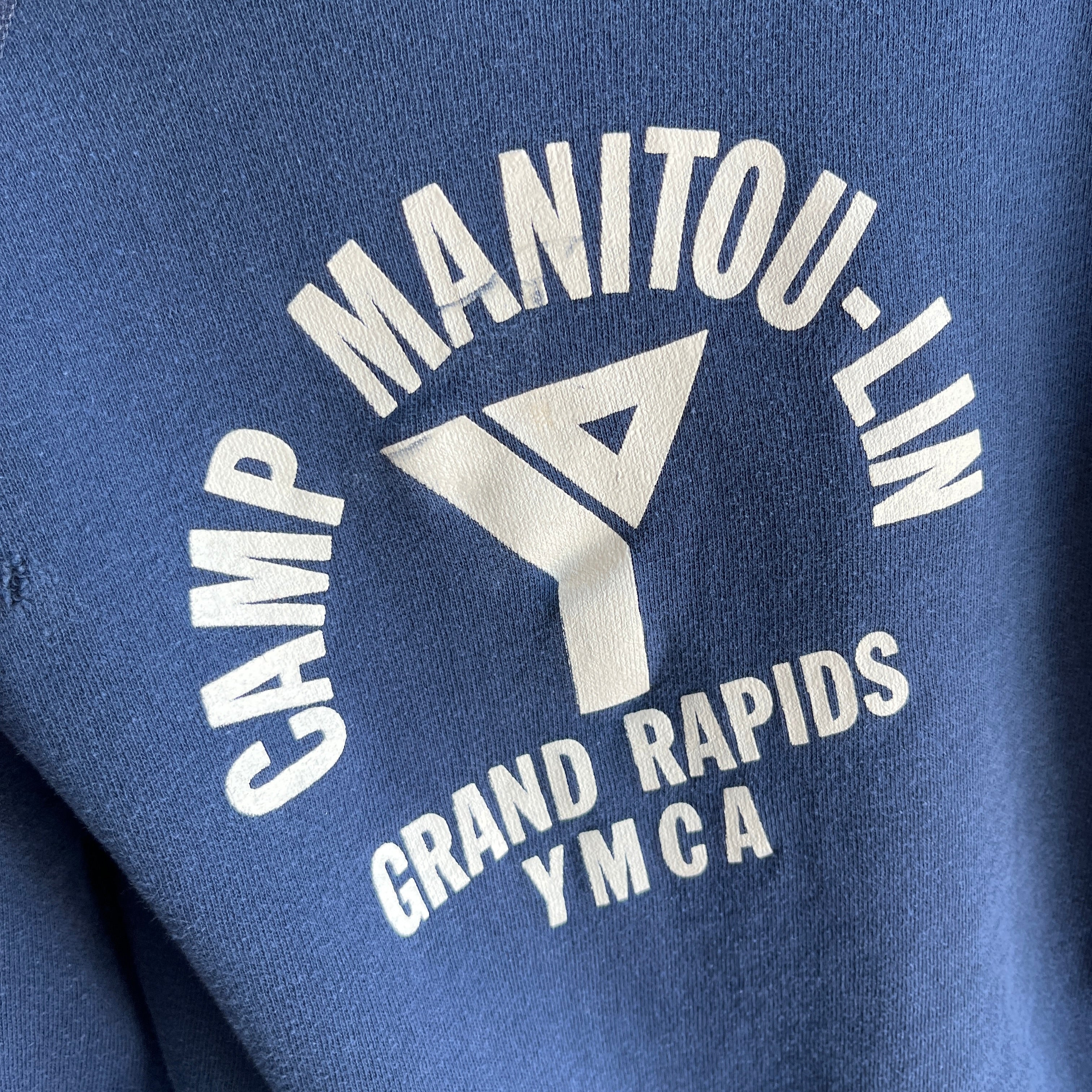 1970 Camp Manitou-Lin Grand Rapids YMCA - Mended Cotton Sweatshirt - Collectible