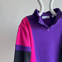 1980s Color Block 1/4 Zip Eighties Delight