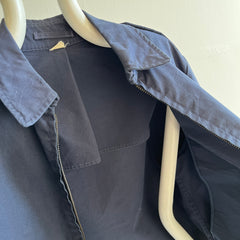1970s Navy Work Wear Jacket with Talon Zipper - Made in New York - Beautiful