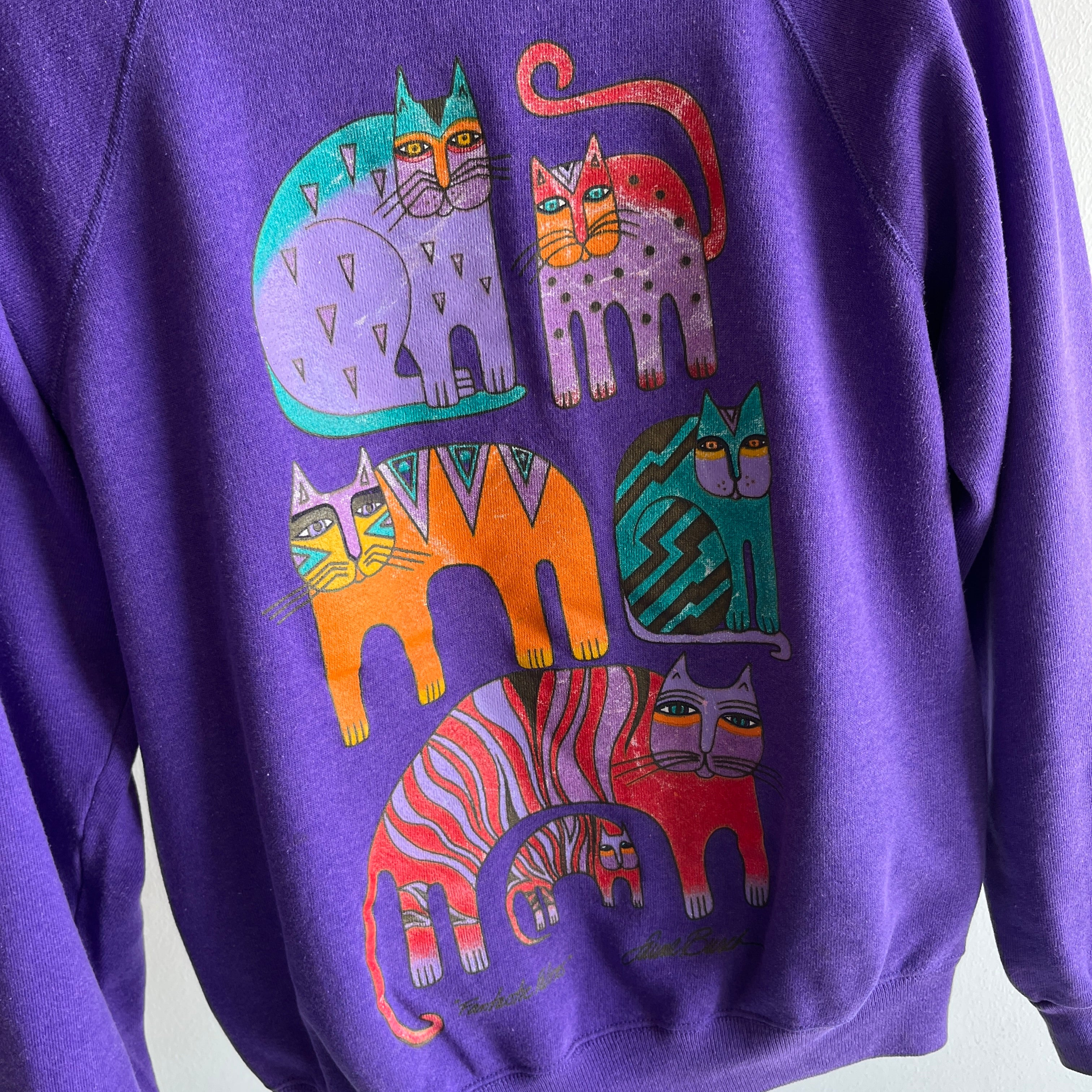 1980s Laurel Burch Cat Sweatshirt - Huzzah!