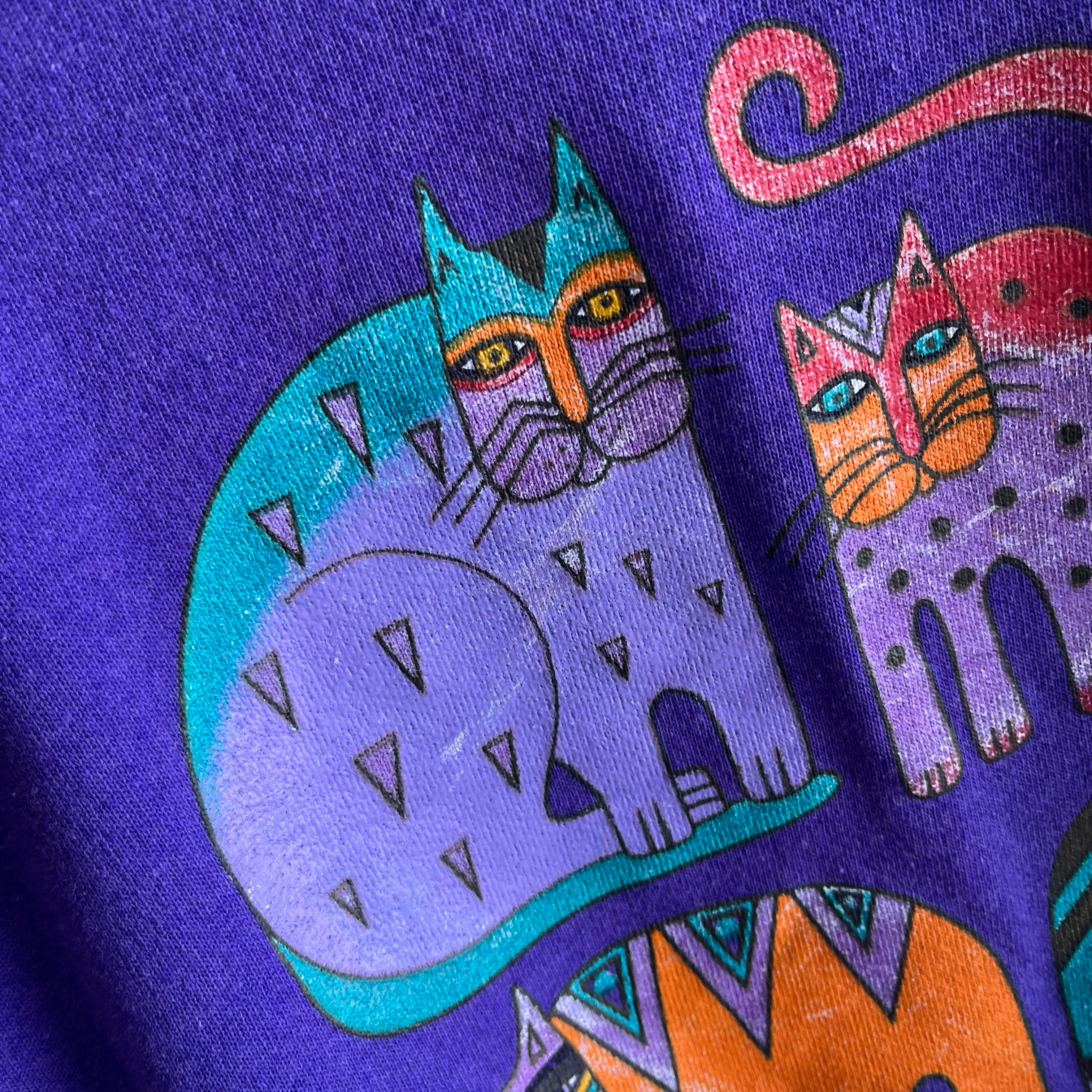 1980s Laurel Burch Cat Sweatshirt - Huzzah!