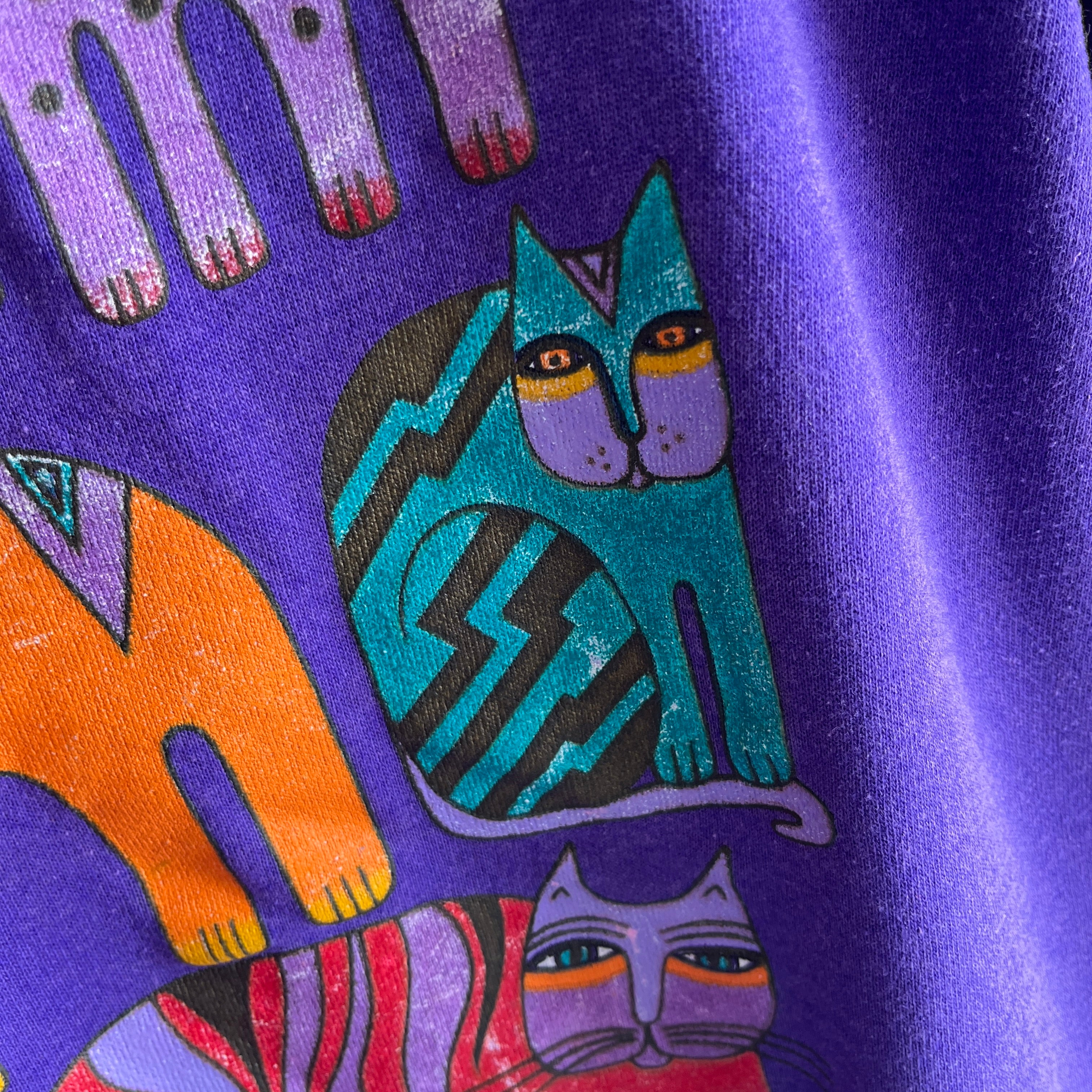 1980s Laurel Burch Cat Sweatshirt - Huzzah!