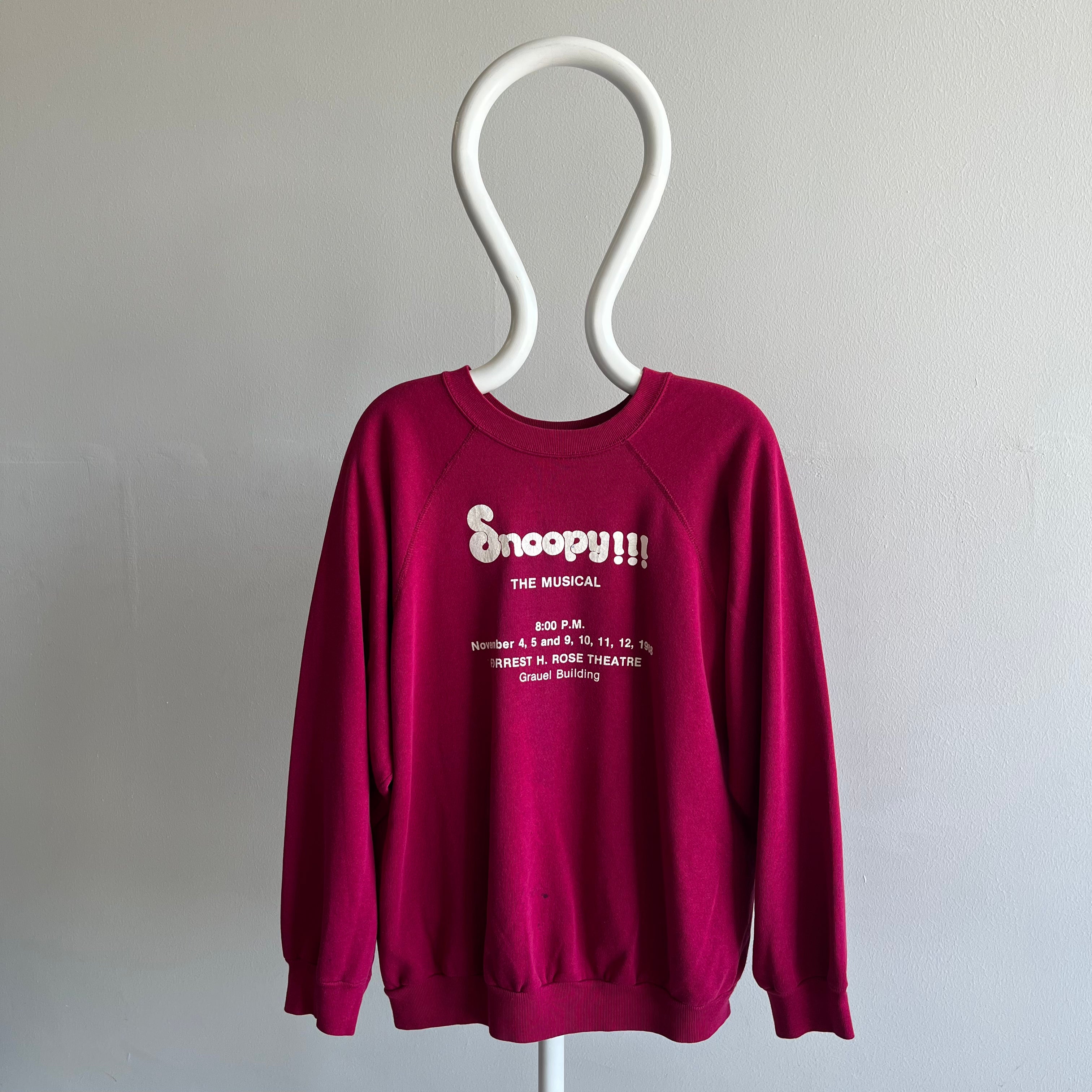 1980s Snoopy The Musical Sweatshirt with Lots of Details