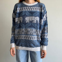 1980s Elephant Lightweight Acrylic Sweater