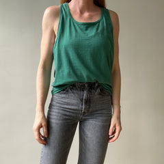 1980s Blank Green Fruit Of The Loom Tank Top