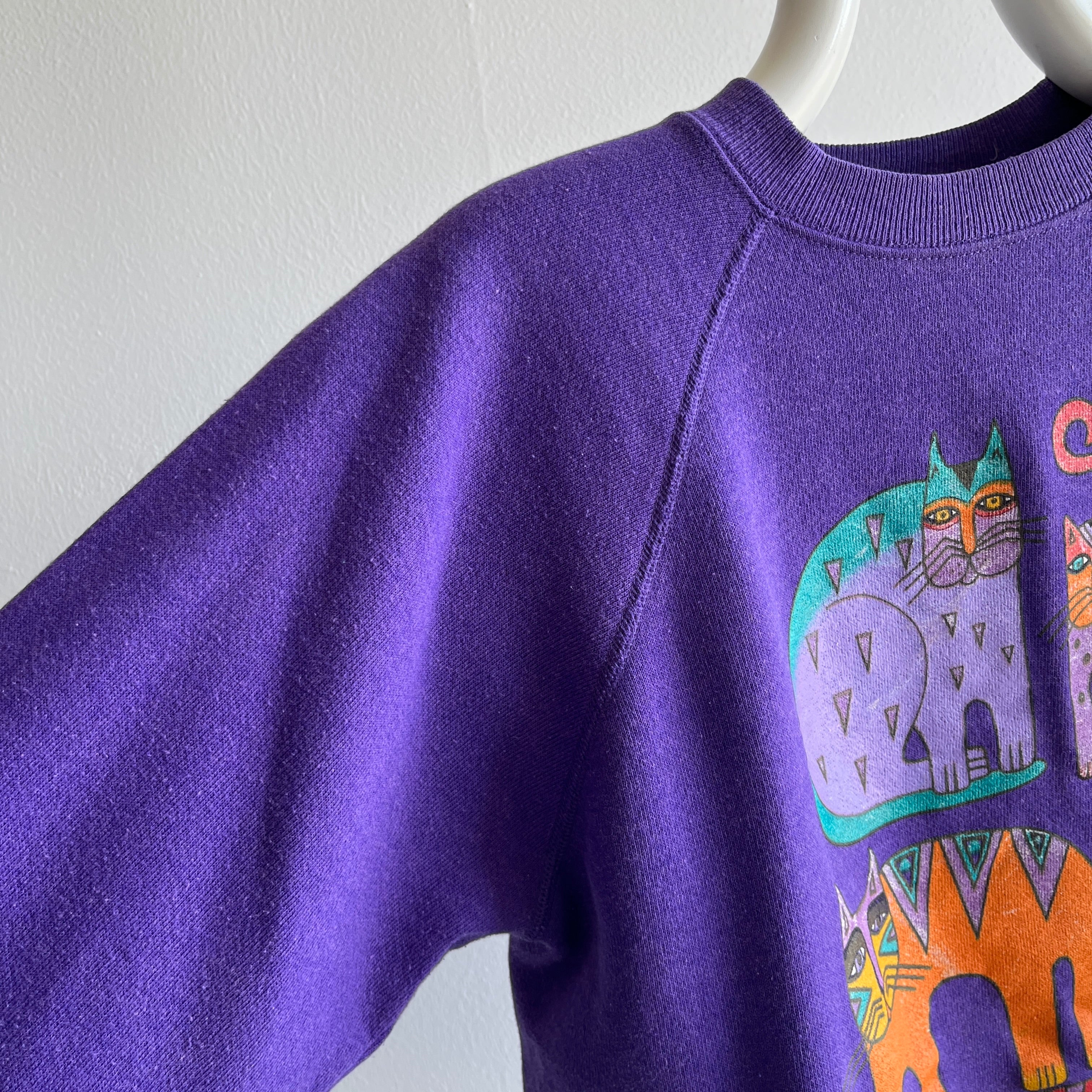 1980s Laurel Burch Cat Sweatshirt - Huzzah!