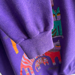 1980s Laurel Burch Cat Sweatshirt - Huzzah!