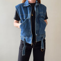 1980s Chic Zip Up Dinem Jacket Vest - !!! RAD !!!
