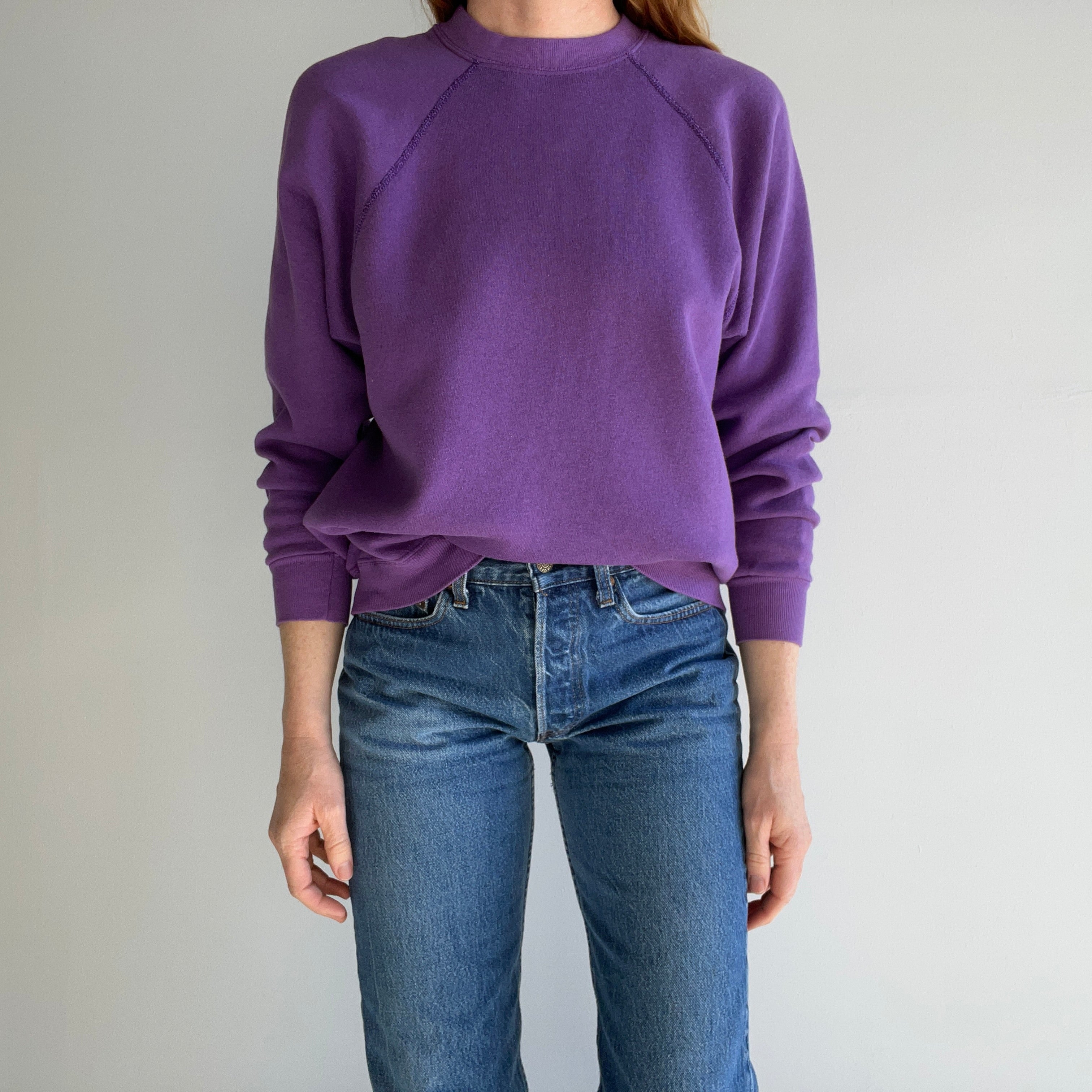 1980s Sweats Appeal by Tultex Nicely Faded Purple Raglan