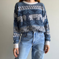 1980s Elephant Lightweight Acrylic Sweater