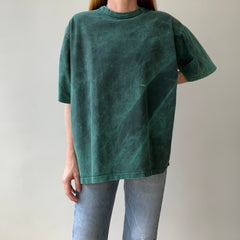1980s/90s Green and Black Acid Wash T-Shirt - Awesome Fit
