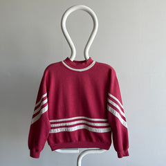 1980s Jean Michaud Funky Striped Sweatshirt - Mauve/Pink