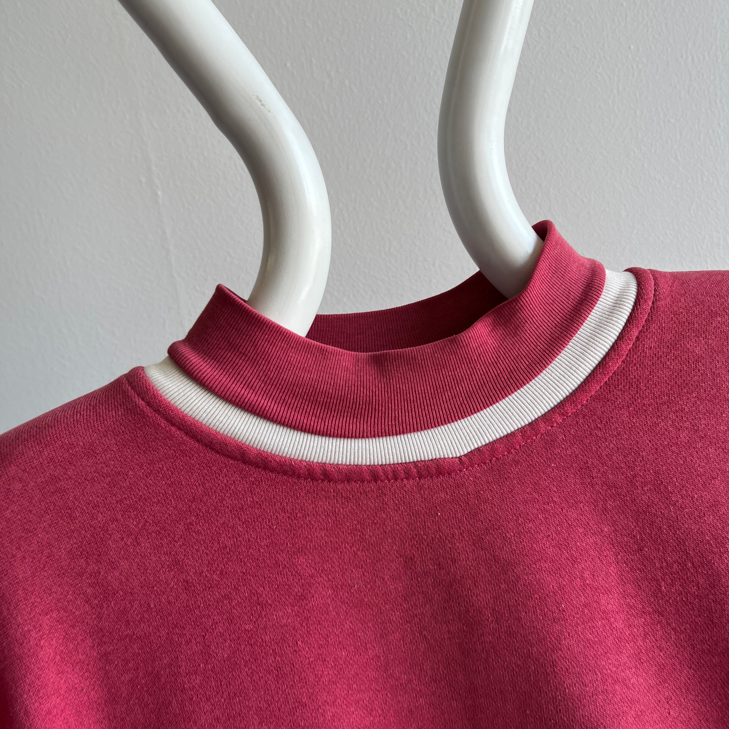 1980s Jean Michaud Funky Striped Sweatshirt - Mauve/Pink