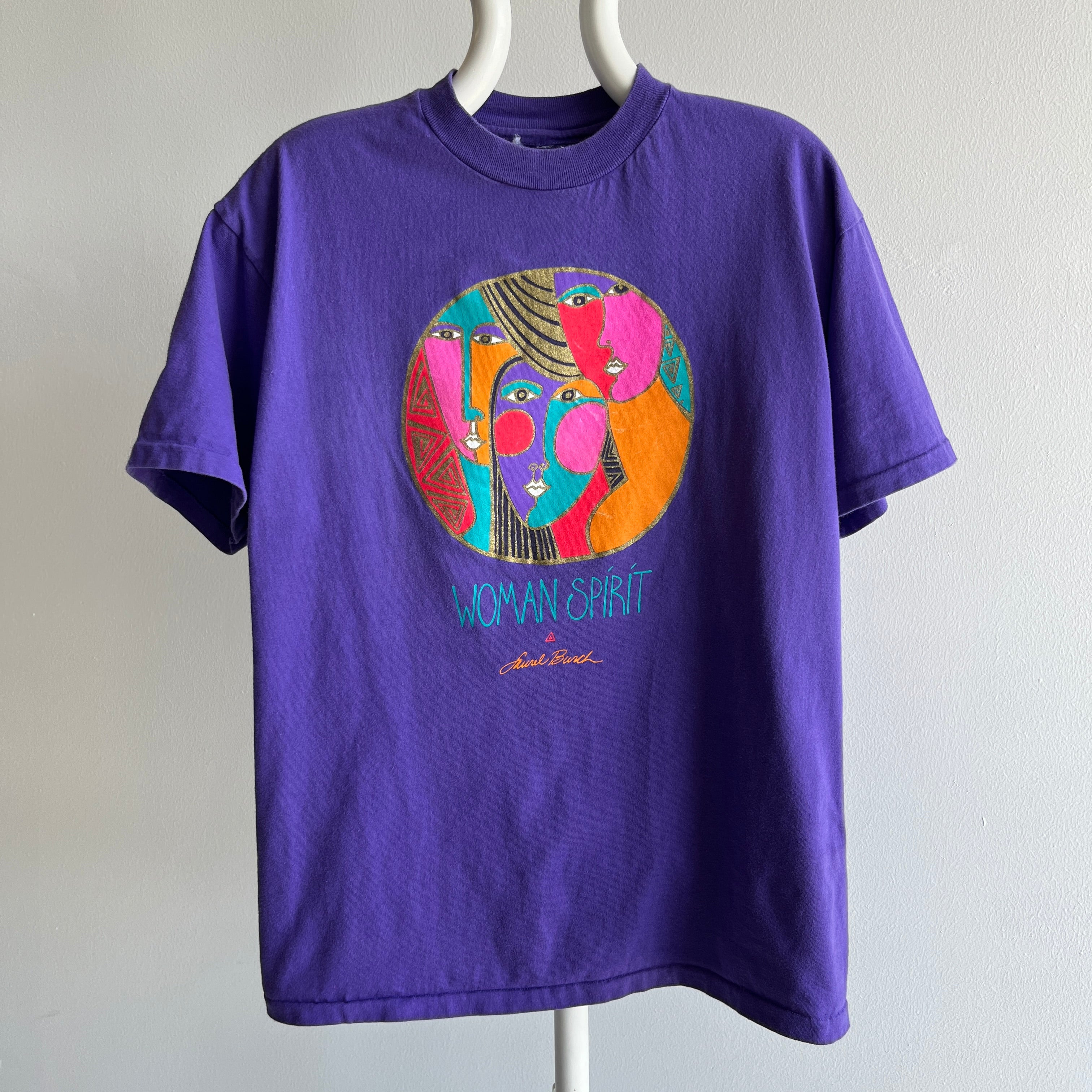 1980s Laurel Burch Spirit Woman Cotton T-Shirt