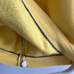 1970s Mostly Cotton Zip Up Hoodie with Navy Contrast Stitching